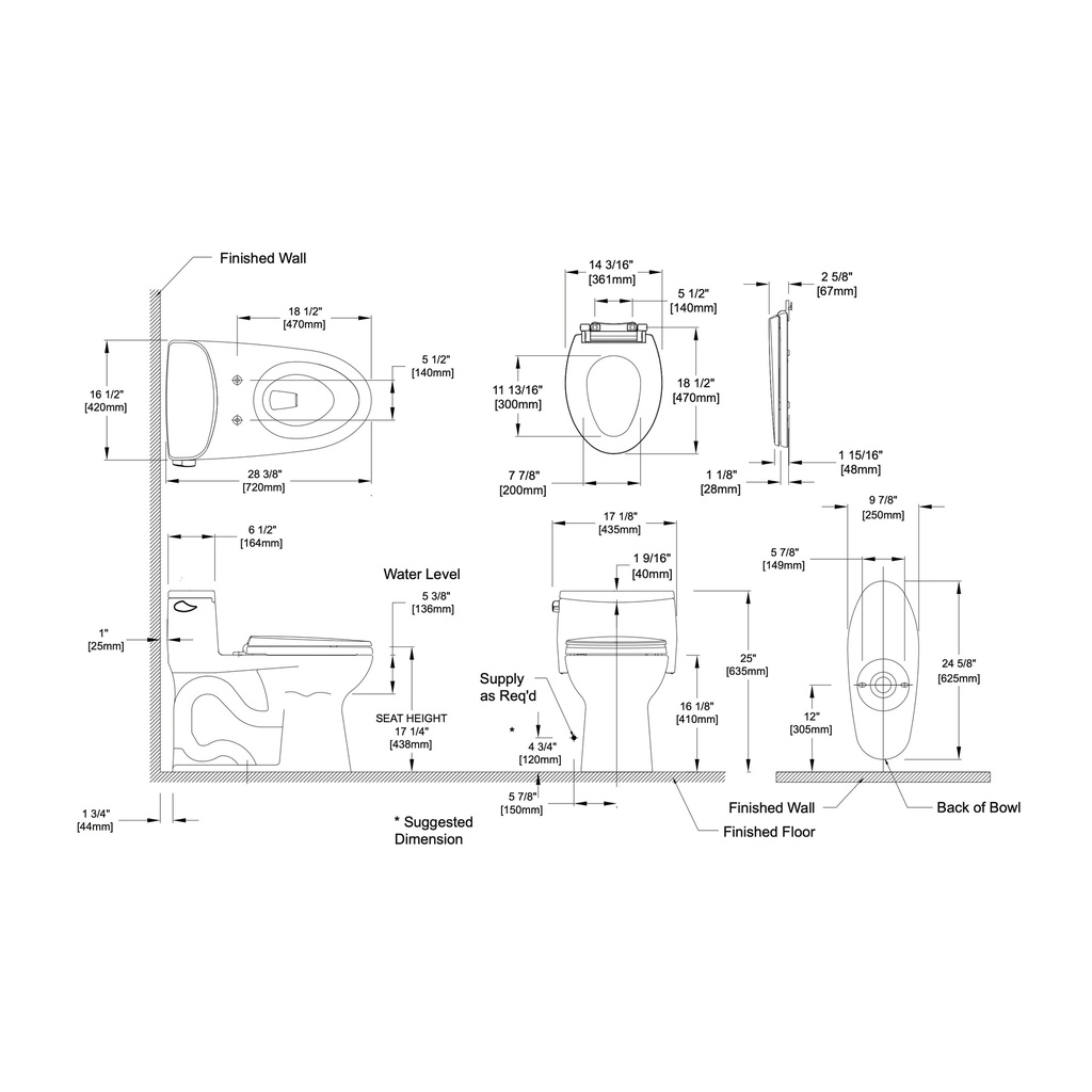 Toto Ultramax® Low Profile One-Piece Toilet - 1.28 GPF, Elongated