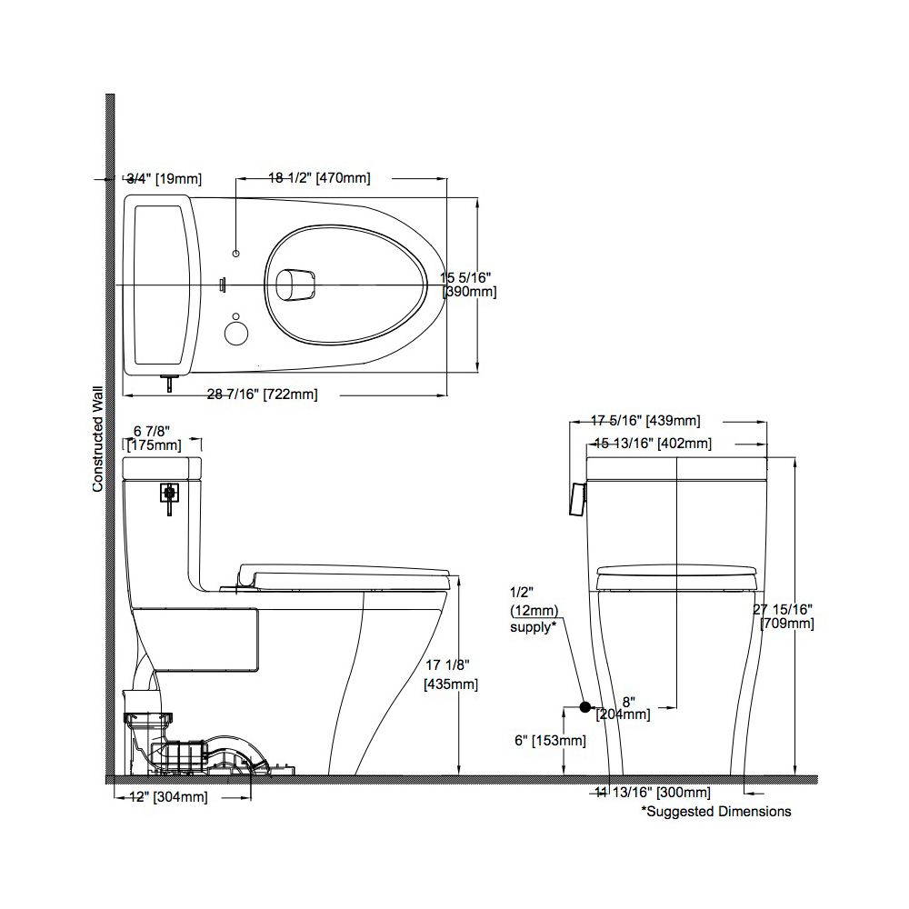 TOTO MS624124CEFG Legato One Piece Elongated Toilet Cotton White