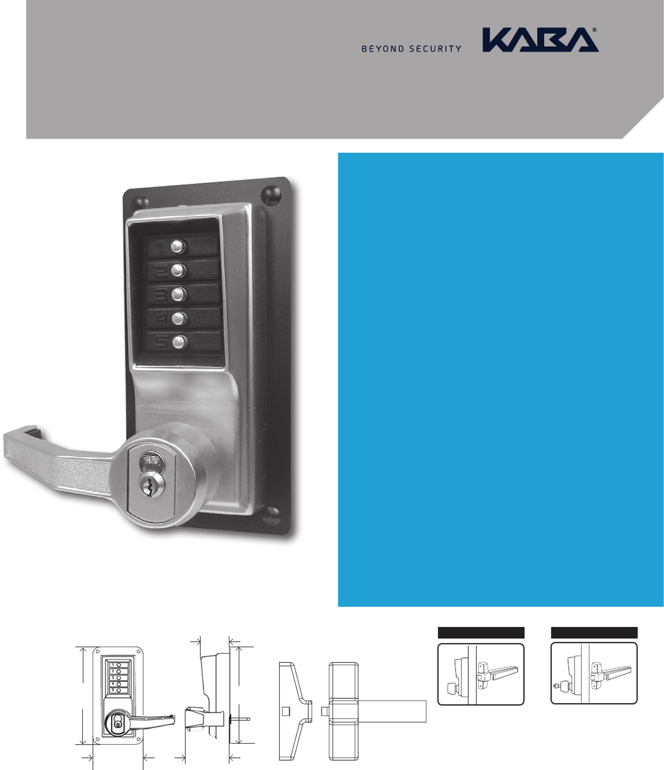 Dormakaba Simplex LP1000 Series Model LP1020 Panic/Exit keyless lock with  Interchangeable Core KEY OVERRIDE (less the core)