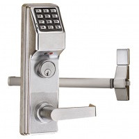 Alarm Lock Etdls1g 26dy71 Trilogy Exit Trim Yale Standard Rim Cylinder Straight Lever Keypad Only In Satin Chrome Kal Door Hardware