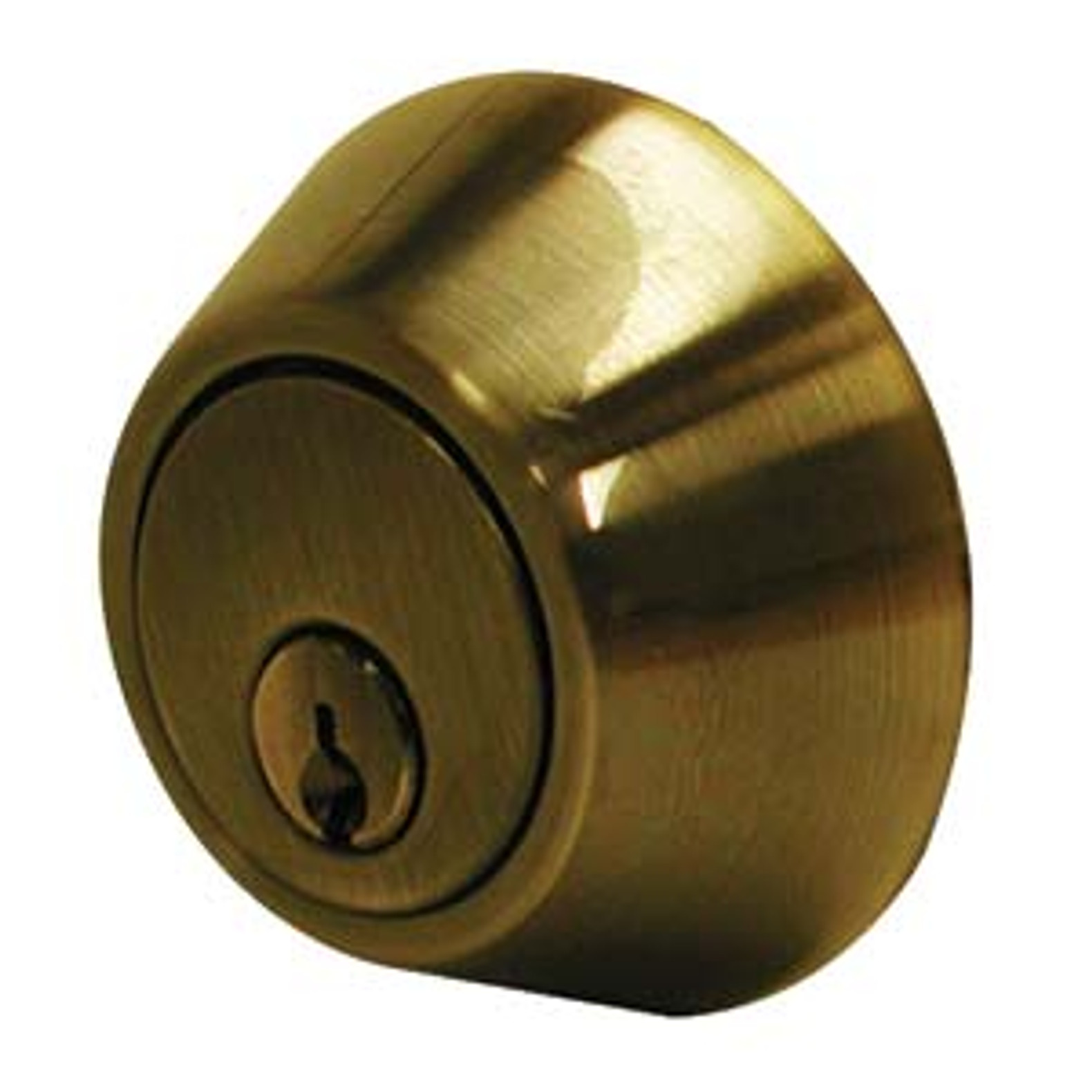 General Lock Single Cylinder Deadlock, US5 Antique Brass Finish, Kwikset  Keyway, Adjustable Bolt, Grade 3 - KAL DOOR HARDWARE