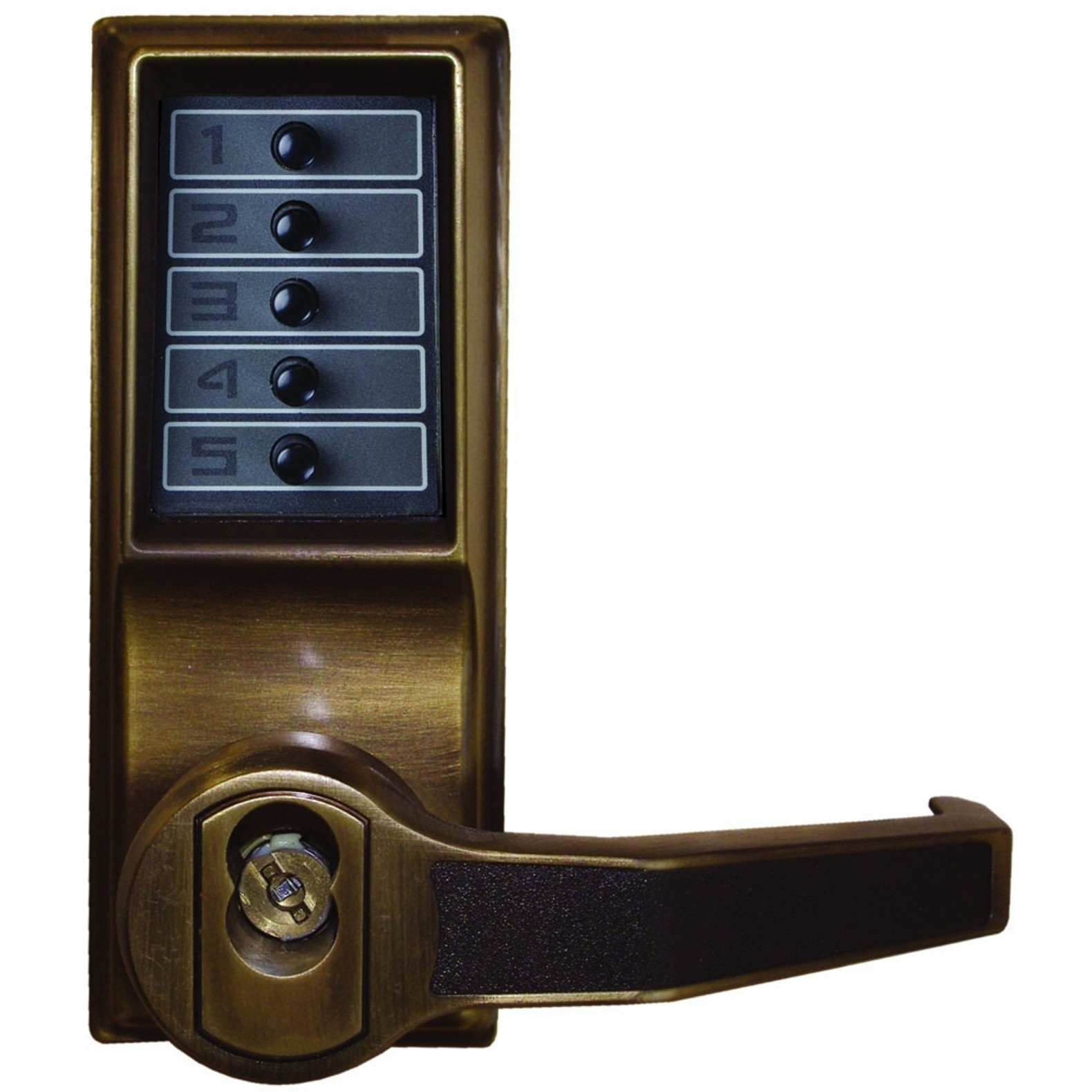Dormakaba Simplex LR1021B-05-41 Pushbutton Lever Lock with Best Core  Override in Antique Brass KAL DOOR HARDWARE