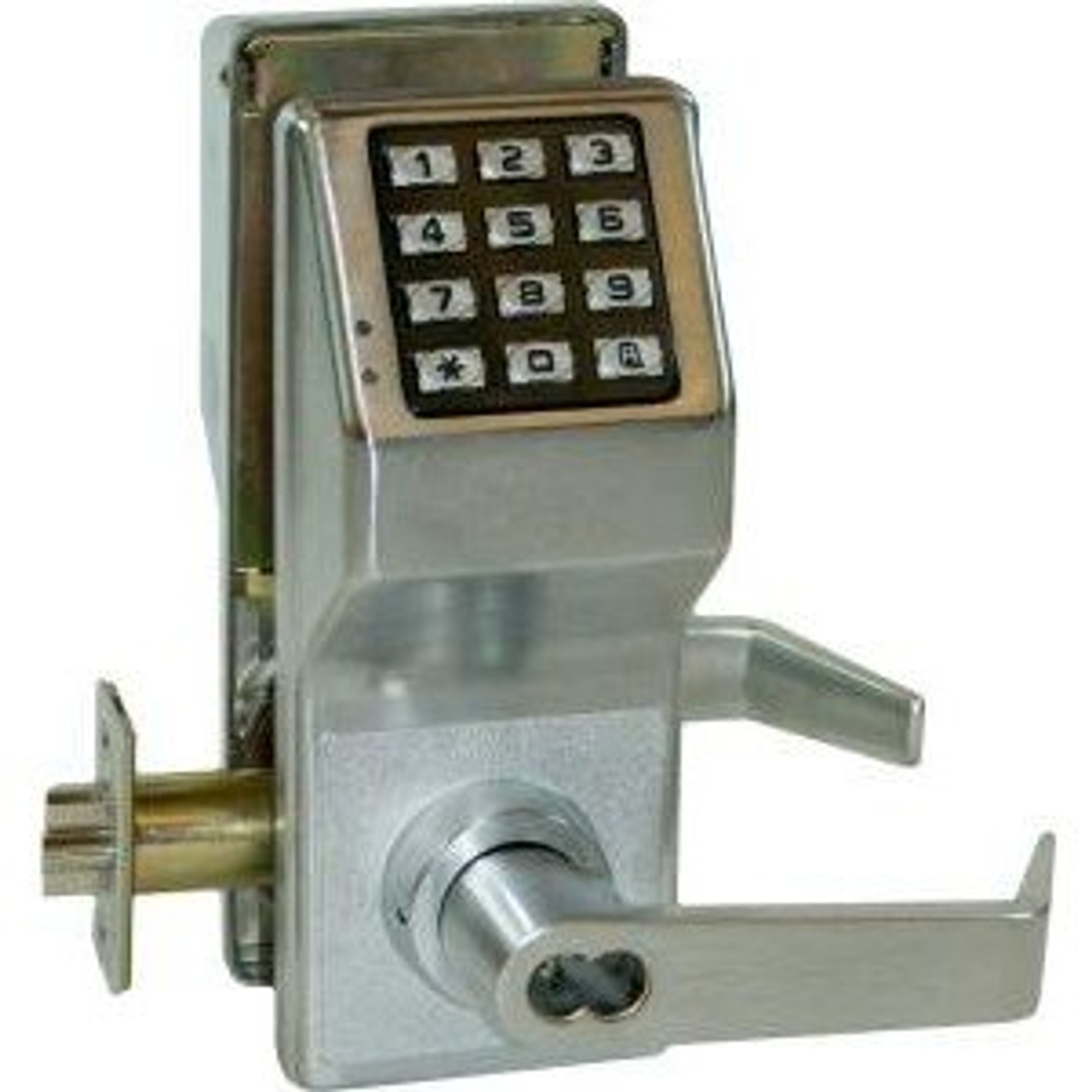 Alarm Lock Trilogy T2 100-User Standalone Electronic Digital Keypad Cylindrical Lock Leverset, Satin Chrome Finish by Alarm Lock - 1