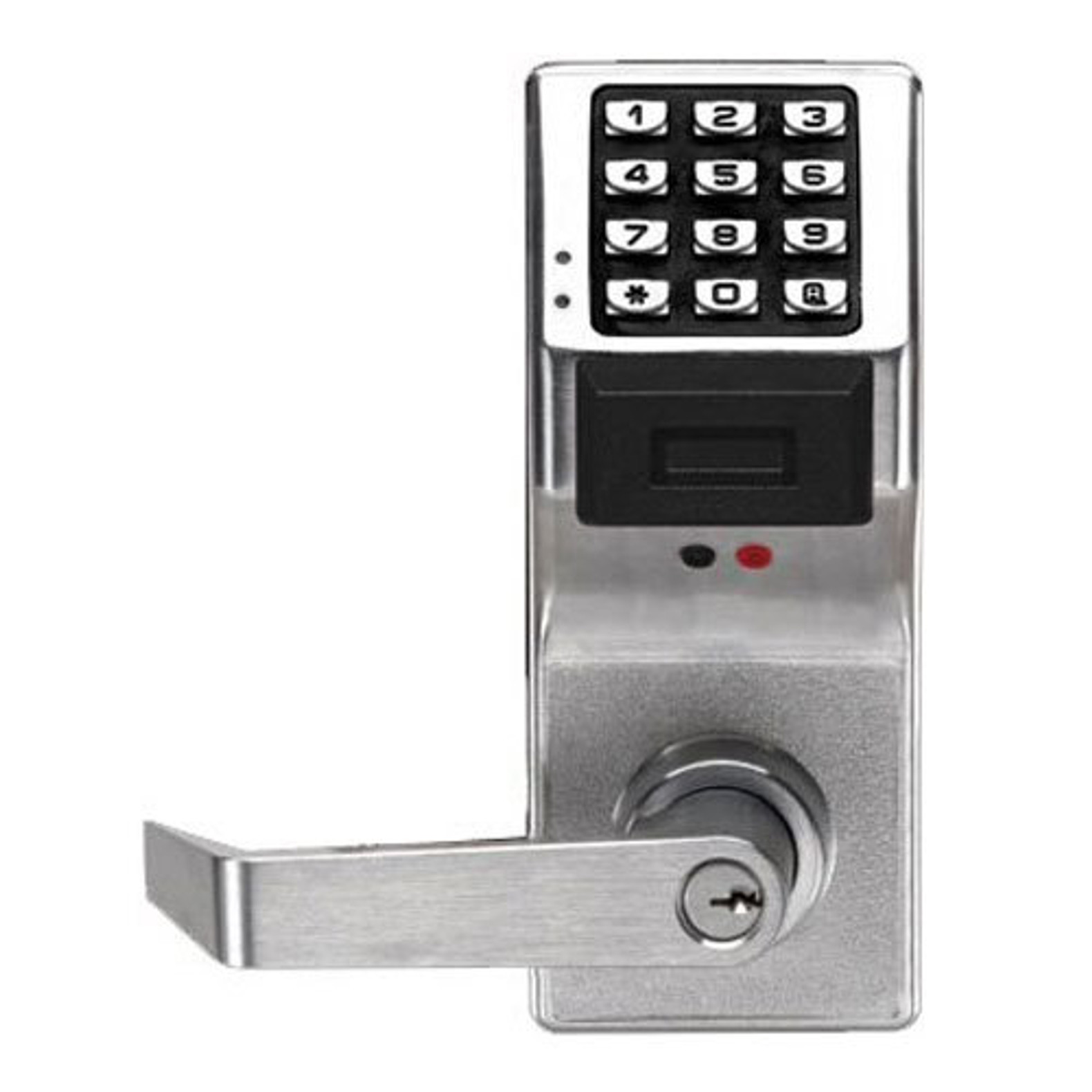 Alarm Lock PDL4100-US26D Trilogy Series PIN/Prox Digital Cylindrical  Keyless Lock Leverset in Satin Chrome KAL DOOR HARDWARE