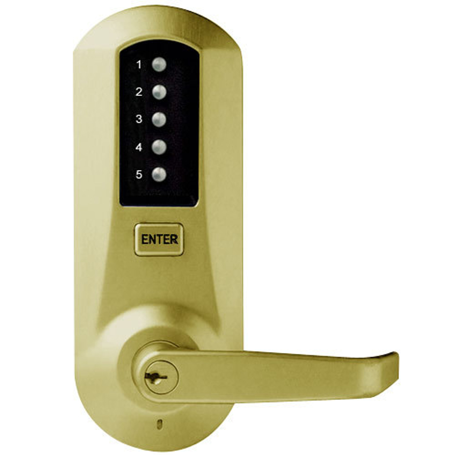 Simplex 5031SWL-04-41 Pushbutton Lever Lock with Schlage Core override in Satin  Brass - KAL DOOR HARDWARE