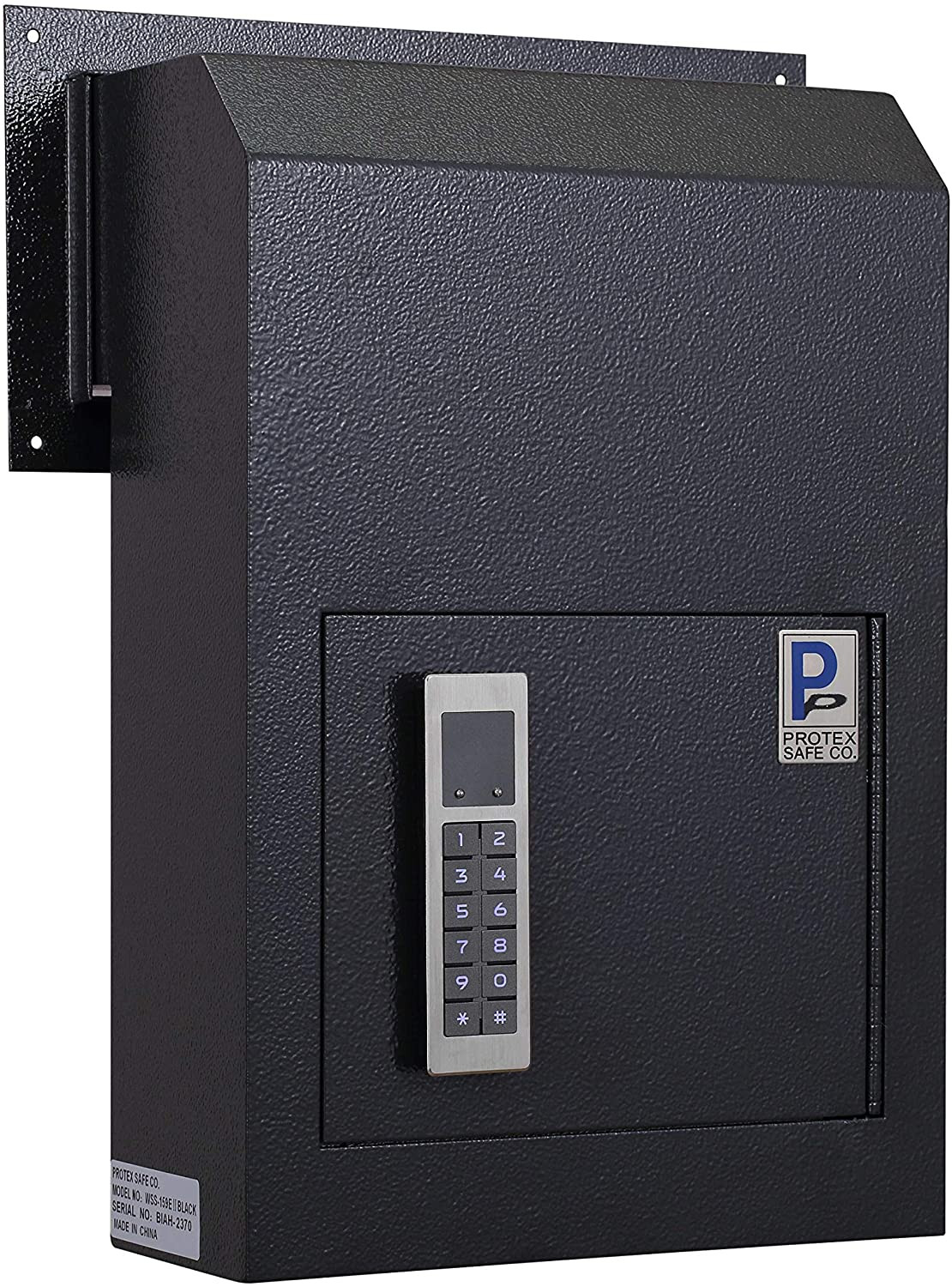 Wss Lock Protex WSS-159E II Through The Door Drop Box with Electronic Lock, Black