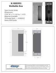 Keedex KBXES51 EL STRIKE BOX VON 5100 ELECTRIC STRIKE BOX VON DUPRIN