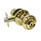 General Lock Entry Lock, P Knob Design, US3 Polished Brass Finish, Kwikset Keyway, 6-Way Latch, Grade 3