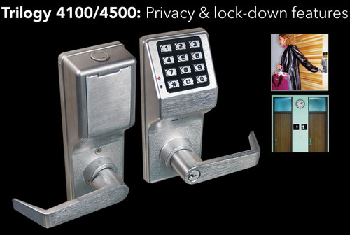 Alarm Lock Trilogy cylindrical w/privacy PL4100 Proximity Only with key-in-lever key override