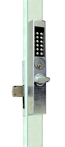 DormakabaE3066MS-NT Narrow Stile electronic keyless Deadbolt Thumbturn with Key in Lever Key Override DormaKaba E3066MSNT-744-41 E-Plex 3000 for Adams Rite Deadbolts, 300 Access Codes, 9,000 Audit Events, Schlage C Keyway, Thumbturn