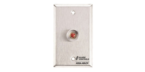 Alarm Controls RP-26 Remote Station Plate, NO, Pushbutton, Single Gang, Satin Stainless Steel