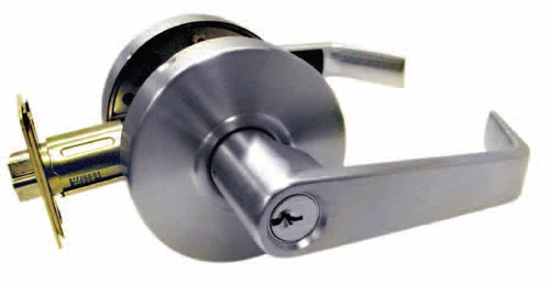 General Locks LX200 Series Rigid S Levers - LX280S - Storeroom - Less Core - Square Corner - Brushed Chrome