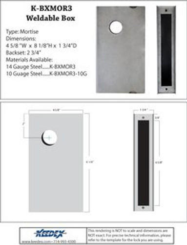 Keedex Weldable Gate box K-BXMOR3 Mortise Keedex Weldable Gate box K-BXMOR3 Mortise