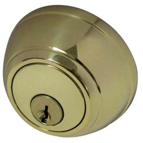 General Lock Single Cylinder Deadlock, US3 Polished Brass Finish, 2-3/4" Backset, Schlage C Keyway, Grade 1