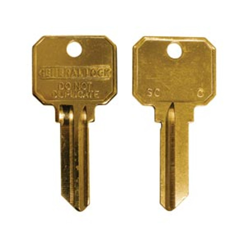 General Lock Key Blank, Security Bow, Corbin 60 Keyway 6 Pin, Embossed DO NOT DUPLICATE, Neuter Bow 10 PACK