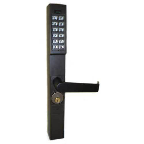 Alarm Lock Storefront Narrow Stile DL1300-10B1 Trilogy Series Narrow Style Digital PIN Only Keypad Lock with Straight Leverset in Duronodic