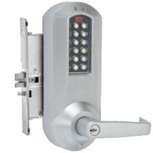 Kaba E-Plex E5066XSWL Lever Electronic Push Button Lock Key Bypass Mortise with SCHLAGE KEY-IN-LEVER