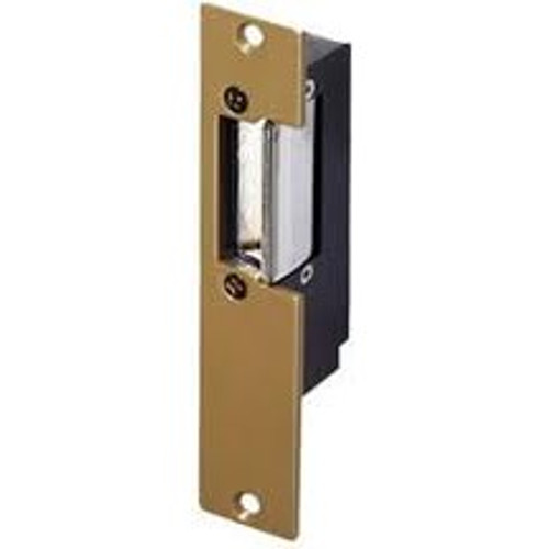 Trine 1001-2B-6-14 VAC/VDC Light Commercial Electric Strike (Fail Secure) Brass Faceplate