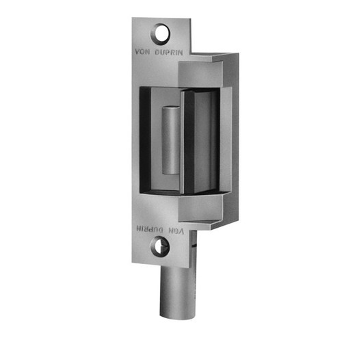 Von Duprin 6210 24V US3 Electric Strike, Fail Secure (Electrically Unlocked) 24VDC, 4-7/8" x 1-1/4" Faceplate, Fire-rated, For use with Mortise Locks on Single Doors, Hollow Metal or Aluminum Frame, Bright Brass Finish