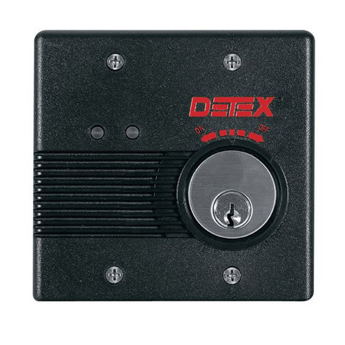 Detex EAX-2500F BLACK EAX-2500 Series - Wall Mount, Flush Mount AC/DC Powered Alarm, EA-561 Warning Sign and Black Box Included, Black