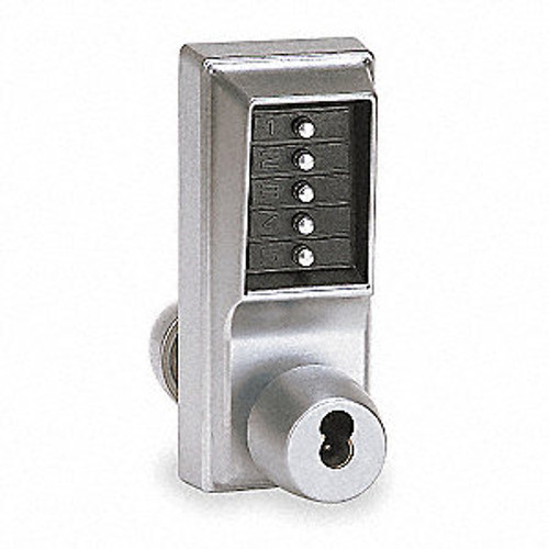 Simplex 1021B-26D-41 Pushbutton Lock with Knob, Combination Entry and Best Core Override in Satin Chrome