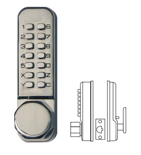 Dormakaba Simplex LD451-35-32D-41 Light Duty Keyless Knob Lock with 2-3/8" backset in Satin Stainless