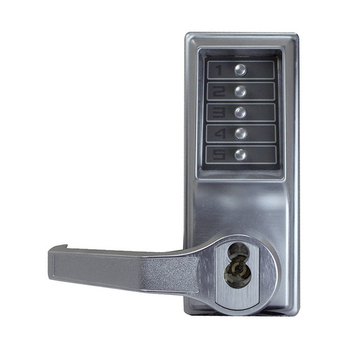 Dormakaba LL1021B-26D-41 Pushbutton Lever Lock Best Core Override Prepped in Satin Chrome Dormakaba LL1021B-26D-41 Pushbutton Lever Lock Best Core Override Prepped in Satin Chrome