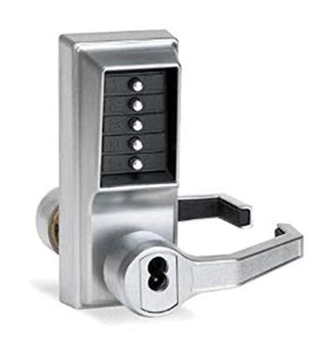 Dormakaba Simplex LR1021B-26D-41 Pushbutton Lever Lock with Best Core Override in Satin Chrome (core not included)