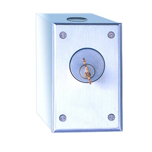 Camden CM-1000 Cast Aluminum Key Switch, Single Gang with Surface Mount Box, SPST Momentary, N/O Camden CM-1000 Cast Aluminum Key Switch, Single Gang with Surface Mount Box, SPST Momentary, N/O