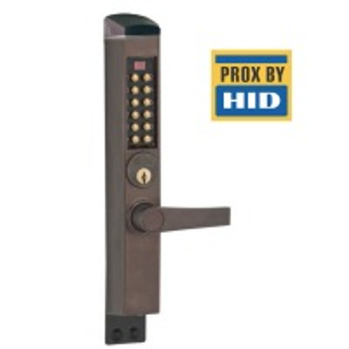 KABA Simplex / Eplex Kaba E-Plex E3765MSNL-744-41 Lever Electronic Push Button and PROXIMITY Card Reader Lock Narrow Stile (Schlage "C" Keyway) in Duronadic Finish.