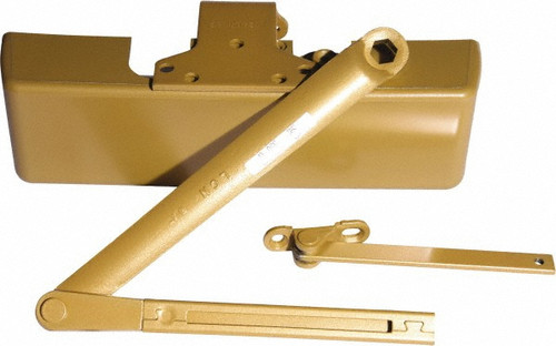 LCN 4011-REG-RH-BRASS Surface Mount Door Closer Regular Arm Adjustable Size 1-5 Right Hand Arm Screw in Brass Finish