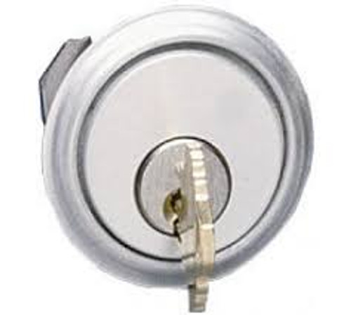 Alarm Lock CER-12345 Standard Rim Cylinder for use with ETDL series with 2 Cut Keys in Satin Chrome