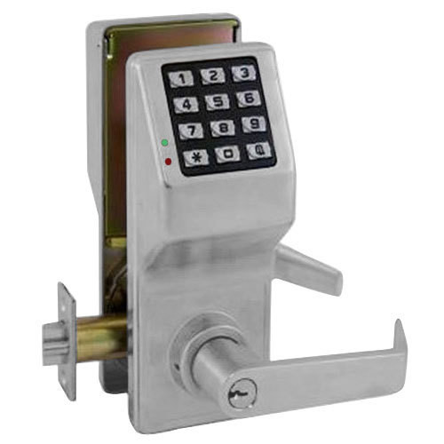 Alarm Lock DL5200IC-US26D Trilogy Series Double-Sided Digital Cylindrical Keyless Lock Leverset with Best Core Override Core in Satin Chrome