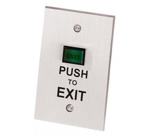 Alarm Lock PE1 3" Wide x 4.75" Tall Standard Switch Plate with Round Red Exit Button