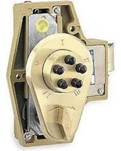 Simplex 9220000-04-41 Auxiliary Lock with Thumbturn 42498 in Dl Sprg Lth no Hldback inch Door in Satin Brass