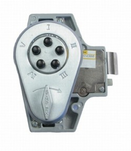 Simplex 9223800-26D-41 Auxiliary Lck with 2 1/2in Lever 42498 in Dl Sprg Lth no Hldback 8in Dr with Hzt Tlpiece in Satin Chrome