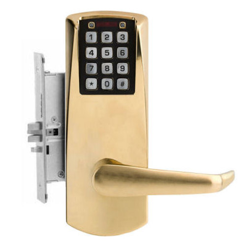 Dormakaba Eplex E2066ll-606-41 2000 Mortise no Deadbolt no Key override/100 Access Code in Satin Brass