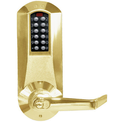 Eplex E5067XSWL-606-41 Pushbutton Mortise Lever Lock with Schlage 'C' Keyway in Satin Brass Eplex E5067XSWL-606-41 Pushbutton Mortise Lever Lock with Schlage 'C' Keyway in Satin Brass
