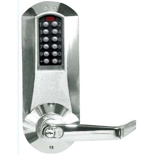 Eplex E5231XSWL-625-41 Pushbutton Cylindrical Lever Lock with Schlage 'C' Keyway in Bright Chrome