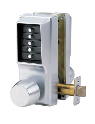 Simplex EE1015/EE1015-26D-41 Cylindrical PBL Lock Withknob 3/4in Thrw Float Fp With234in Bs in Satin Chrome