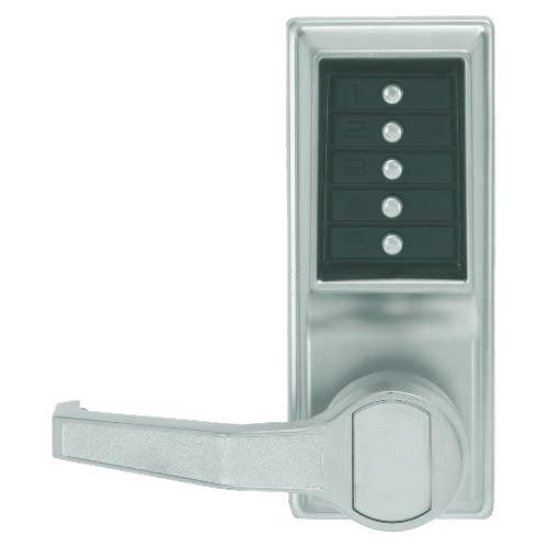 Simplex LR1012-026-41 Pushbutton Lever Lock with no Key Override in Bright Chrome
