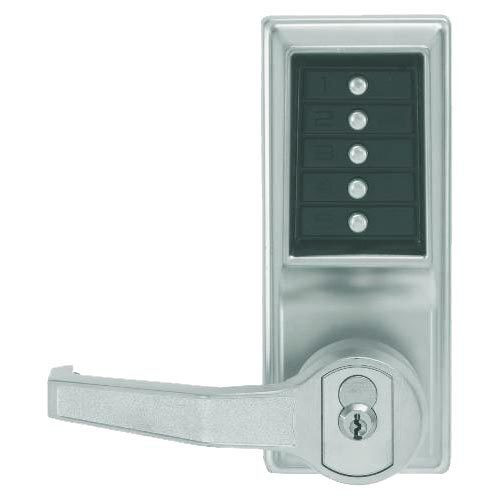 Dormakaba LR1041R-026-41 Pushbutton Lever Lock Prepped For Sargent Core Override in Bright Chrome