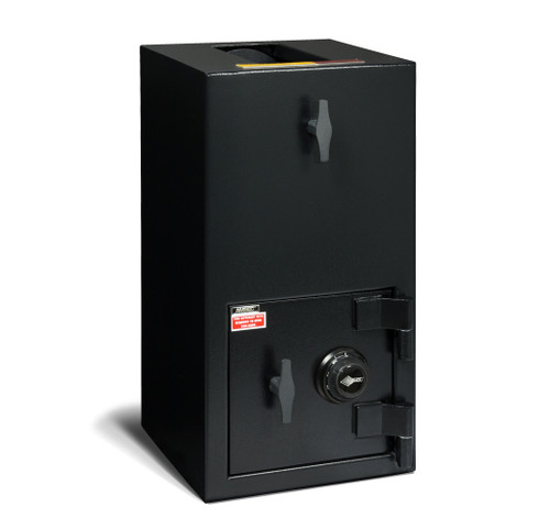 AMSEC AMERICAN SECURITY | DSF2714K  Depository Safe, Front Load, Key Lock, Dual Key, B-Rated Construction, 14" Width x 14" Depth x 27-1/4" Height, Solid Steel