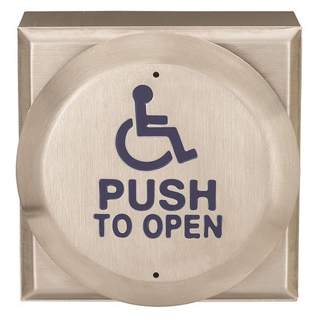 Locknetics / Locknetics Access Control Accessories PPH-100-AL — Locknetics Activation Plates Push Plate Switch, Round, Ada Push To Open, Stainless Steel