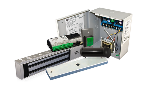 BEA 10ACP6 Single Door Package with R2E-100 focused active infrared presence detection pattern for secure Request to Exit and a 600 lb Maglock