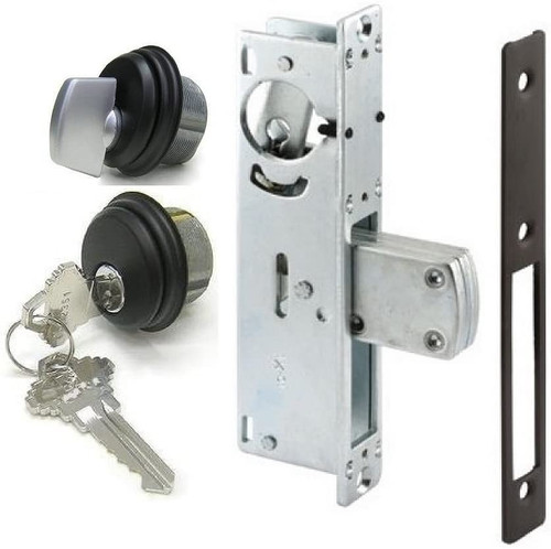 Storefront Door Mortise Lock Deadbolt, Thumbturn, and Key and Cylinder lock in Bronze Finish Storefront Deadbolt with Thumbturn and Key and Cylinder lock in Bronze Finish