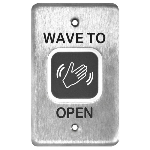 LCN 8310-810S Heavy Duty Touchless Actuator, Single Gang , Text & Wave Icon, Satin Stainless Steel LCN 8310-810S Heavy Duty Touchless Actuator, Single Gang , Text & Wave Icon, Satin Stainless Steel