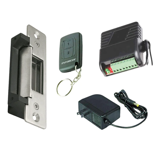 Seco-Larm - Electric Door Strike w/ RF Receiver & RF Wireless Transmitter w/ Plug-in Transformer - Fail-safe / Fail-secure - 12VDC - UL Listed Seco-Larm Electric Door Strike with RF Receiver & RF Wireless Transmitter w/ Plug-in Transformer - Fail-safe / Fail-secure - 12VDC - UL Listed