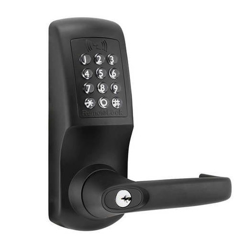 KEYINCODE KIC-5560-WS Wi-Fi Exit Trim Lock For Panic Bars Black KIC5560 KWB Lockset & Lever Control Kit for Exit Devices (Black)