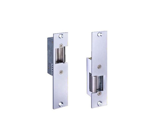 ROFU 1510-08 SP28 Offset Electric Strike, 24VAC/DC, Fail Secure, 1-1/4" x 5-7/8" Faceplate, Aluminum Painted Finish, Non-Handed